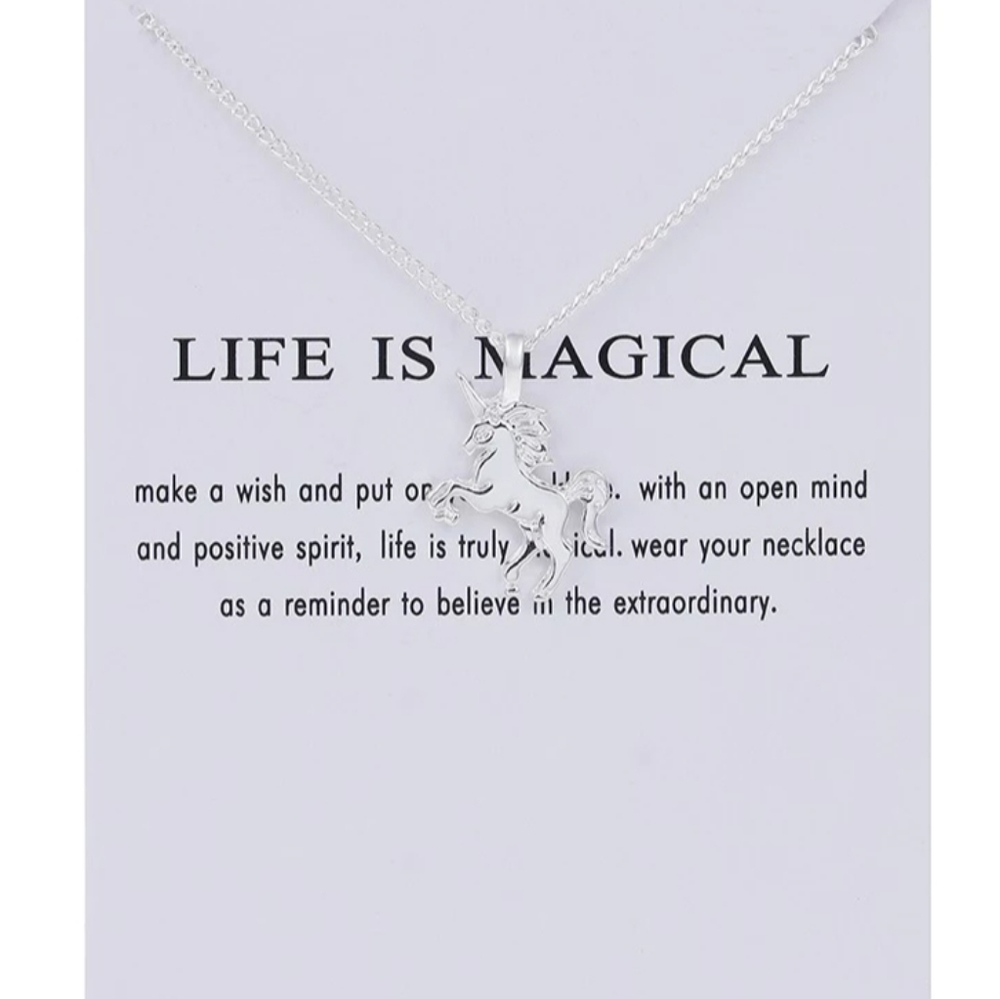 Unicorn 🦄 Necklace in Silver Overlay! New in packaging